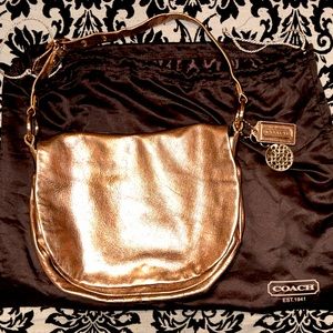 Coach - Rose Gold Leather Shoulder Bag